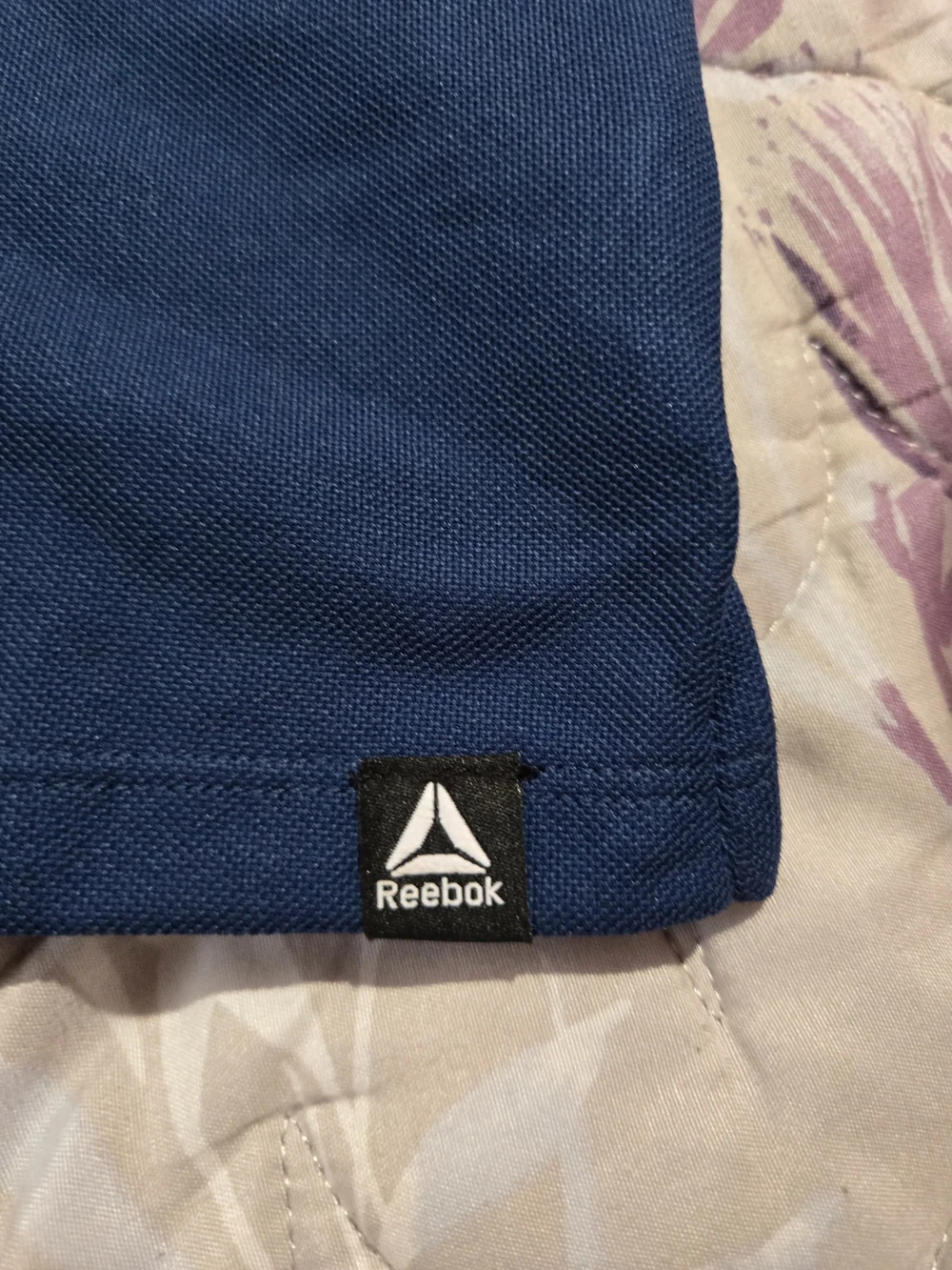 Reebok Men's Blue Polo Shirt with Contrast Trim